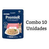 Kit 10un Premier Sachê Para Gatos Filhotes Sabor Frango 70g