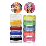 Kit 10un Tinta Facial Cremosa Glitter Pó Colormake Maquiagem