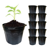 Kit 10un Vaso Embalagem C alça P mudas Preto Nutriplan 40l