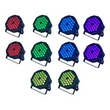 Kit 10x Canhão Refletor Parled 36 Leds 3w Rgb Triled Dmx