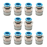 Kit 10x Conexão Pneumática Engate Rápido 1 2 X 10mm Festo