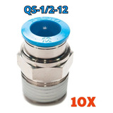 Kit 10x Conexão Pneumática Engate Rápido 1 2 X 12mm Festo
