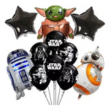 Kit 11 Balões Latex Festa Star Wars Yoda Darth Decoração