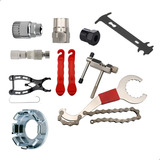 Kit 11 Ferramentas Reparo Extratores Profissional Chave Saca Pino Abre Fecha Corrente Pedivela Hollowtech Ponta Quadrada Movimento Central Selado K7 Catraca Raio Roda Para Bicicleta Pedal Pulse