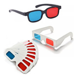 Kit 11 Óculos 3d Azul Vermelho 1 Plástico 10 Papel Cartão