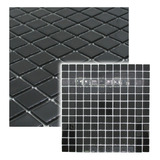 Kit 11 Pastilha De Vidro Para Cozinha Cristal Preto 30x30cm