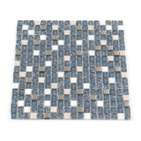 Kit 11 Pastilhas De Vidro C Pedras Naturais 1m Cinza