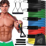 Kit 11 Peças Elastico Extensor Para Treino Ginastica Em Casa