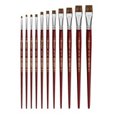 Kit 11 Pincel 421 Chato Pintura Orelha De Boi 0 20 Condor