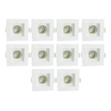 Kit 11 Spot Quadrado Recuado Embutir Mini Dicroica Led Lamp