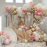 Kit 111 Peças Balao De Festa Dourado Rosa Baloes De Aniversario Kit Balão Decoração Para Casamentos Cerimônias De Graduação Baby Shower