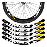 Kit 12 Adesivos Bike Roda Aro 26 29 Freio Disco Vmaxx Preto