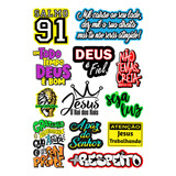 Kit 12 Adesivos Evangelico