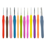 Kit 12 Agulha Soft Cabo Emborrachado Crochê Escolha Tamanho