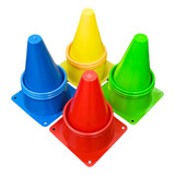 Kit 12 Argolas E 4 Cones Coloridos Pvc Jogo Coordenação Alvo