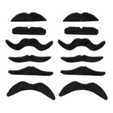Kit 12 Bigode Postiço Falso Adesivo Acessório Festa Fantasia