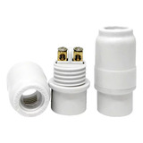 Kit 12 Bocal Pendente Soquete E14 Plástico Decorlux Branco