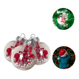 Kit 12 Bola Bolinha Arvore De Natal Transparente Com 8cm