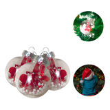 Kit 12 Bola Para Arvore De Natal Transparente Com 8cm