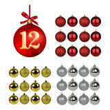 Kit 12 Bolas De Natal Enfeites Brilhante Glitter Arvore 6 Cm