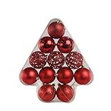 Kit 12 Bolas Enfeite Para Arvore De Natal 6cm Decoracao Natalina Premium Vermelho 