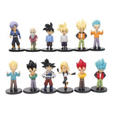 Kit 12 Bonecos Miniaturas Dragon Ball Z Goku Vegeta Coleção