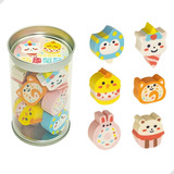 Kit 12 Borracha Escolar Fofas Kawaii Carinhas Lindas Potinho