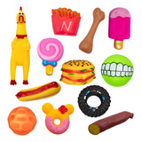 Kit 12 Brinquedos Pet De Borracha Com Apito