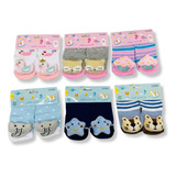 Kit 12 C Meias Infantil C Chocalho Antiderrapante Atacado