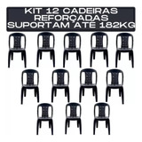Kit 12 Cadeiras Plástica Preta Bistrô