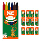 Kit 12 Caixas Giz De Cera C 6 Cores Lembrancinha De Festa