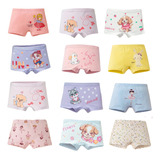 Kit 12 Calcinhas Boxer Algodão Infantil Menina Shortinho Est