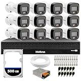 Kit 12 Câmeras Intelbras VHD 1220 B G7 Full Color Bullet Full HD 1080p Multi HD IR 20m Dvr Intelbras MHDX 3116 C 16 Canais HD 500GB
