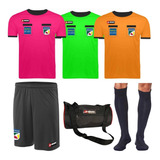 Kit 12 Camisas Arbitro Futebol 4 Short 4 Meião Brinde