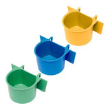 Kit 12 Caneca Comedouro Papagaio Pássaros Aves Com Gancho