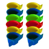 Kit 12 Caneca Comedouro Pássaros Aves Com Gancho Atacado
