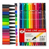Kit 12 Canetas Hidrográficas Ponta Fina 0 4mm Fine Line Tinta Colorida Exterior Colorida Fengzhengmei