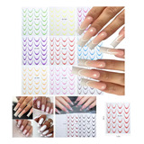 Kit 12 Cartelas Adesivos Decalque Unhas Francesinhas Nail