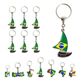 Kit 12 Chaveiros Souvenirs Turísticos Do Brasil De Metal