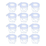 Kit 12 Comedouro Porta Vitamina Transparente Com Tampa