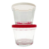 Kit 12 Copo Americano Tigela Bowl Com Tampa 150ml Vidro
