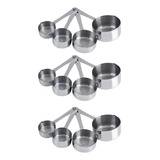 Kit 12 Copo De Medição Aço Inox Durável Prático E Empilhável