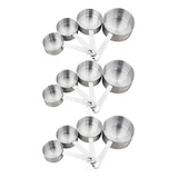 Kit 12 Copos De Medição Aço Inox Precisão E Fácil Limpeza