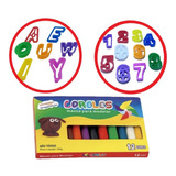 Kit 12 Cor Massinha 17 Cortador Vogais Numero Modelar Mimos