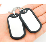 Kit 12 Corrente Militar Placas Lisa Identificação Aço Inox