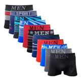 Kit 12 Cuecas Boxer Em Microfibra Adulto