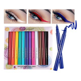 Kit 12 Delineador Canetinhas Maquiagem Olho Gatinho Carimbo