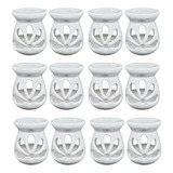 Kit 12 Difusor Rechaud Flor Óleo Essenciais Wax Melts Branco