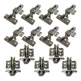 Kit 12 Dobradiça Amortecedor Reta Armário Móveis Caneco 35mm