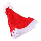 Kit 12 Enfeites Árvore De Natal Papai Noel Vermelho Veludo